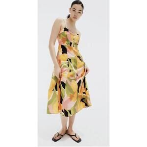 H&M, Strappy Midi Slip Dress Floral Print M